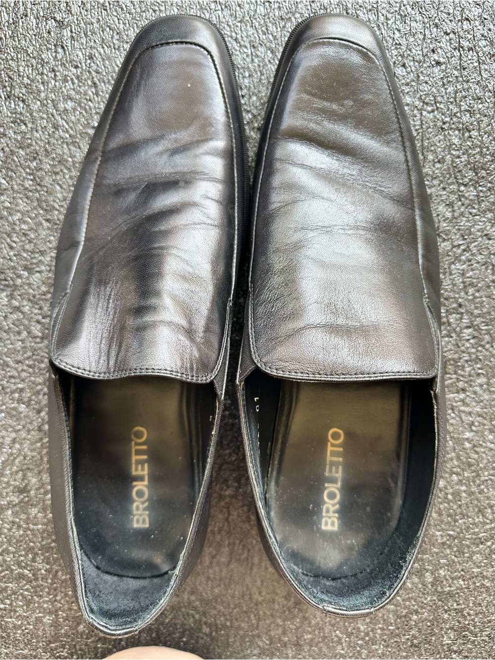 Broletto Men's Black Leather Loafers -8